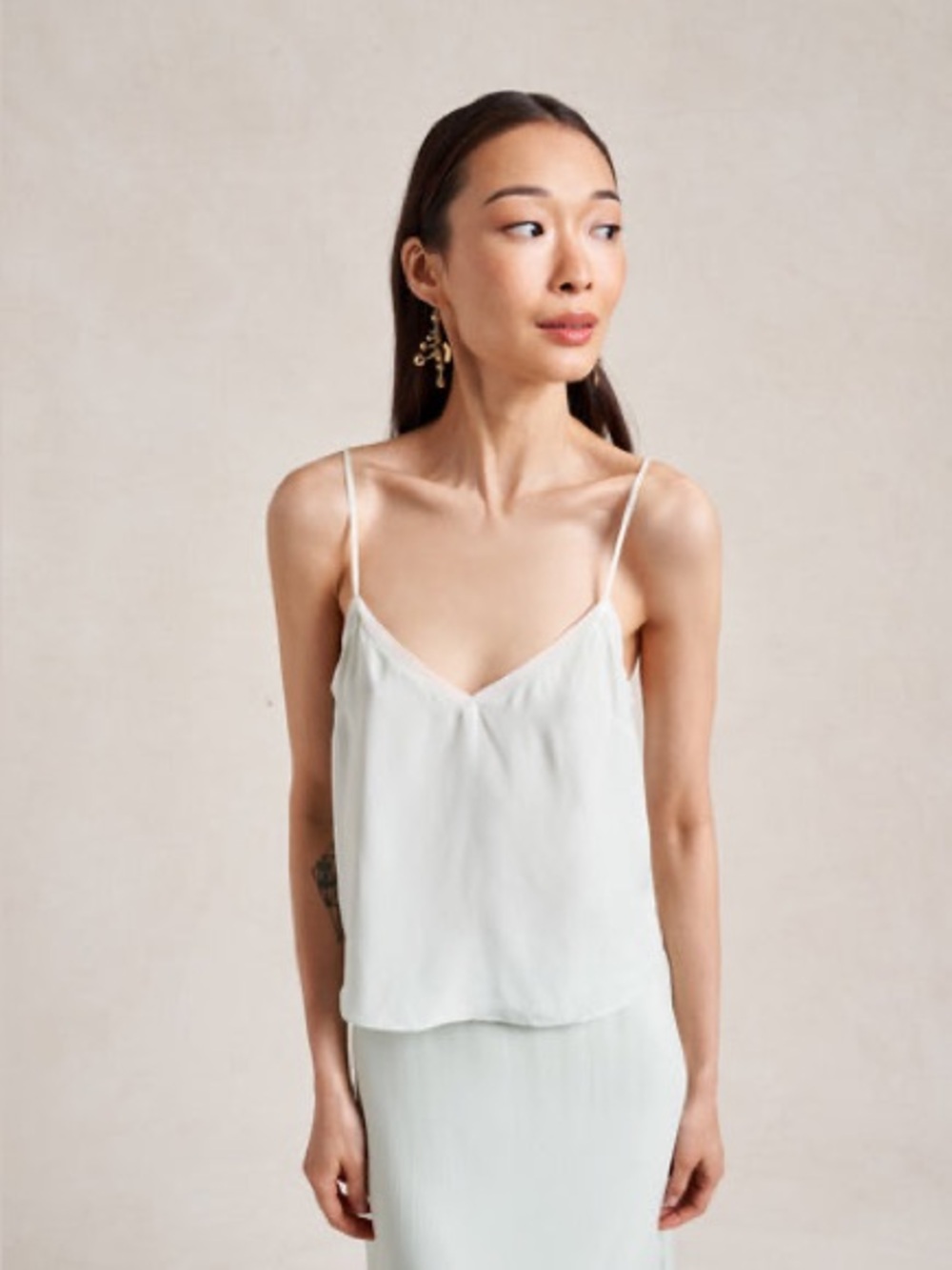 La Ligne x Dianna Agron Silk and Cotton Cami